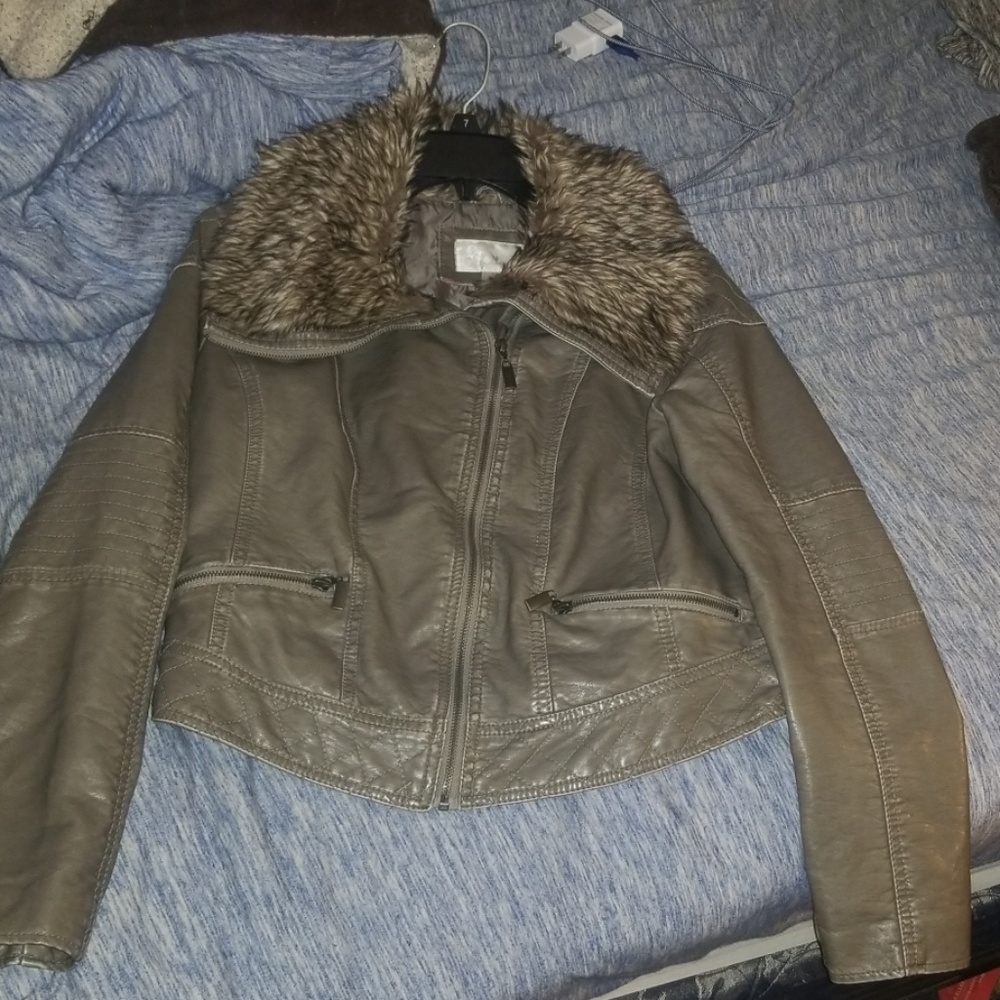 Grey fur jacket